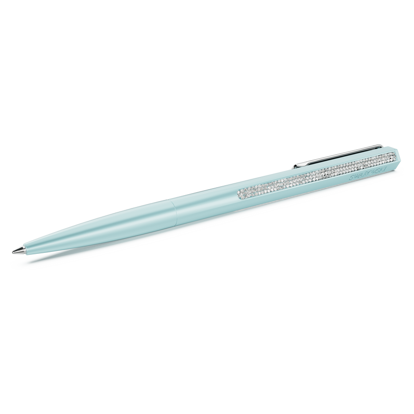 swarovski crystal shimmer ballpoint pen  blue lacquered  chrome plated