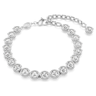 swarovski imber tennis bracelet round cut white rhodium plated