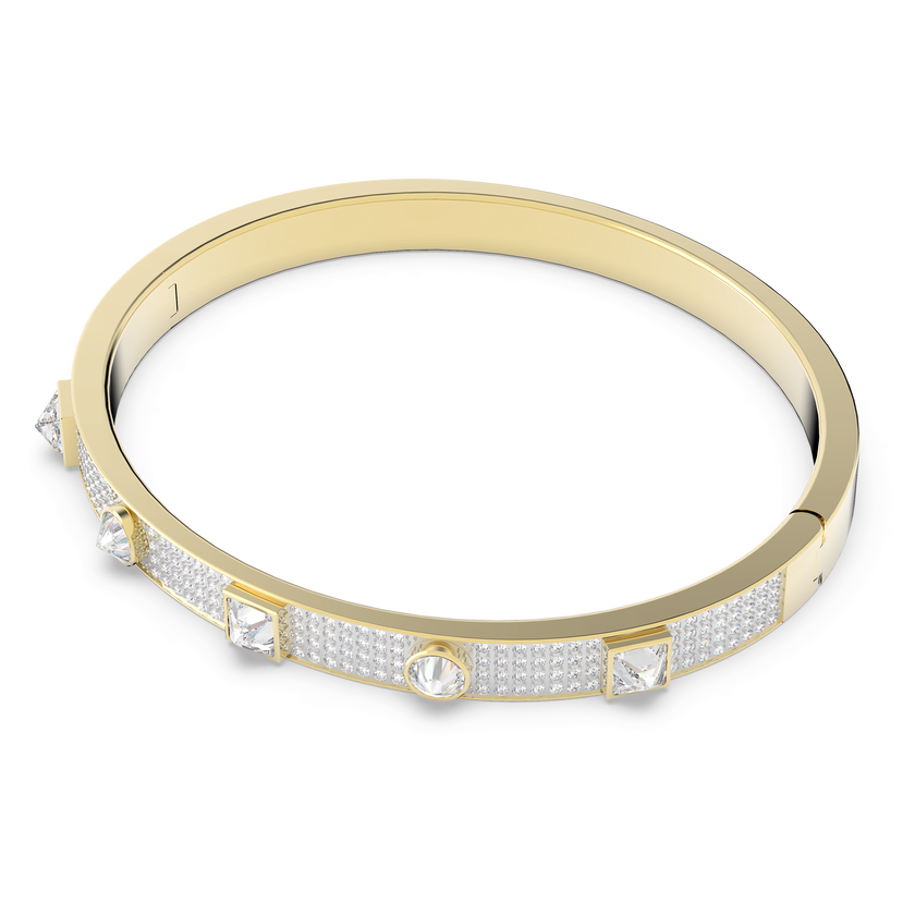 swarovski thrilling deluxe bangle  white  gold tone plated