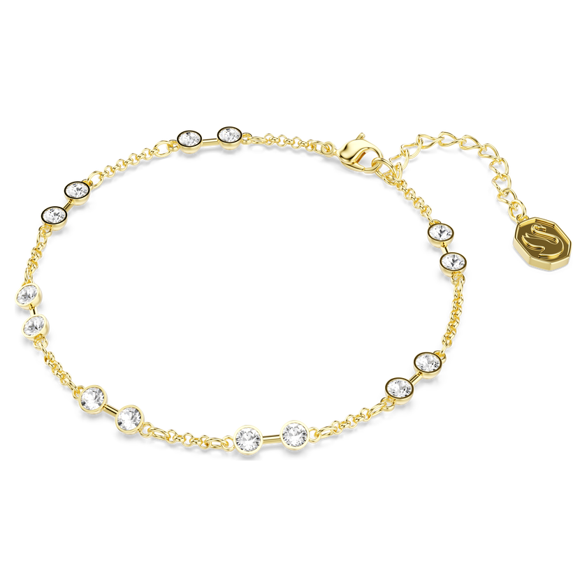 swarovski remix collection strand  round cut  white  18k gold finish