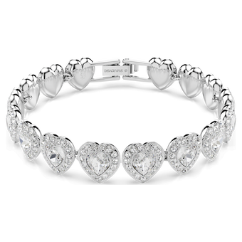 ariana grande x swarovski tennis bracelet mixed cuts heart white rhodium plated