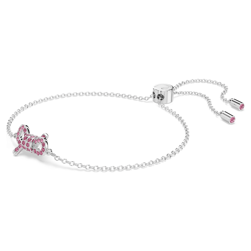 swarovski lifelong bow bracelet  bow  pink  rhodium plated