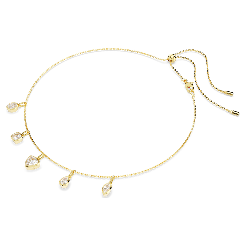 swarovski imber necklace  mixed cuts  white  gold tone plated