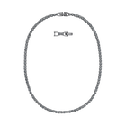 Tennis Deluxe necklace, Black, Ruthenium plated