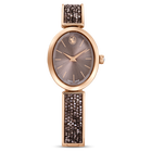 swarovski crystal rock oval watch swiss made metal bracelet black rose gold tone finish