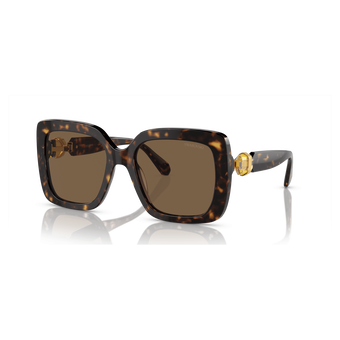 swarovski sunglasses  oversized  square shape  sk6001 el sq  brown