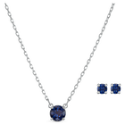 swarovski attract round set blue rhodium plated