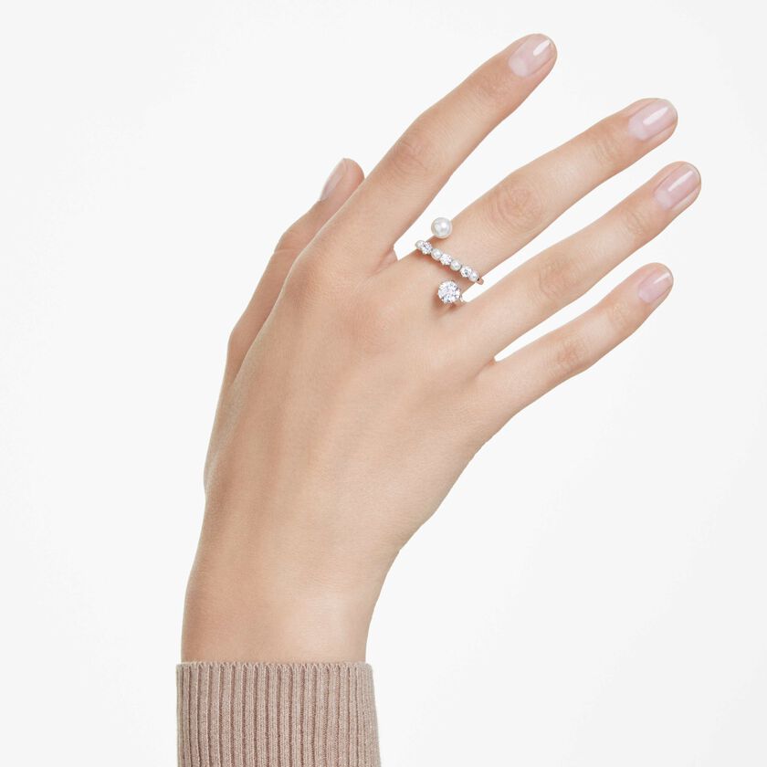 Buy Swarovski Matrix cocktail ring, Crystal pearl, Round cut