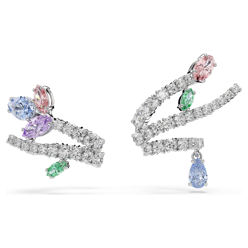 ariana grande x swarovski ear cuffs  mixed cuts  multicolored  rhodium plated