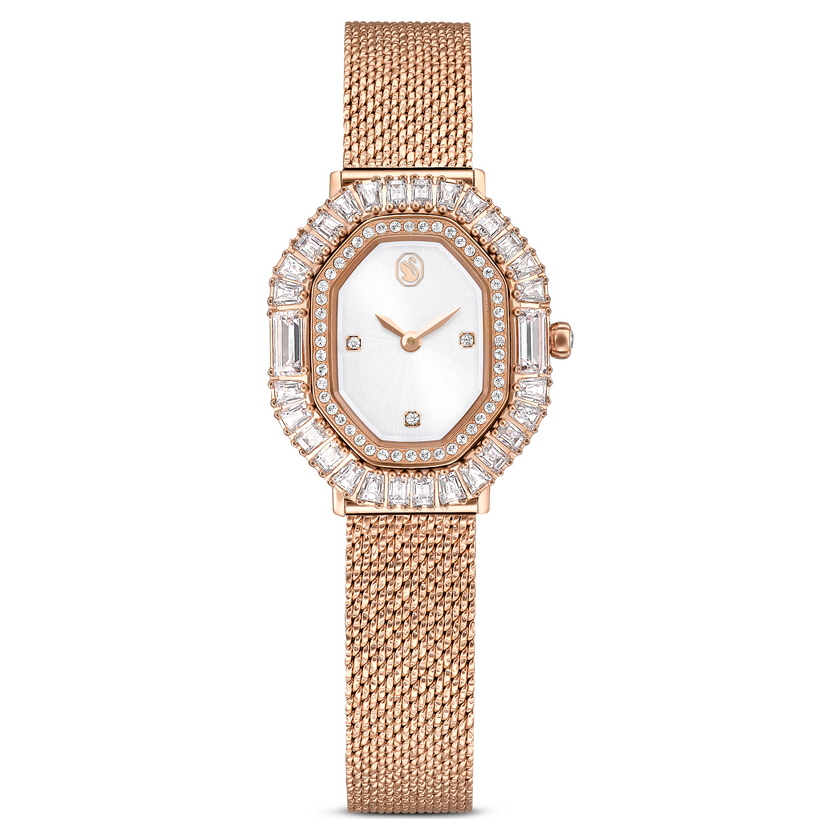 swarovski matrix octagon watch  metal bracelet  rose gold tone  rose gold tone finish
