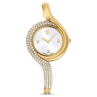 swarovski dextera asymmetric watch swiss made metal bracelet gold tone gold tone finish