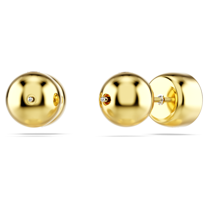swarovski imber stud earrings  round cut  white  gold tone plated