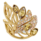 Graceful Bloom Cocktail Ring, Brown, Gold-tone plated