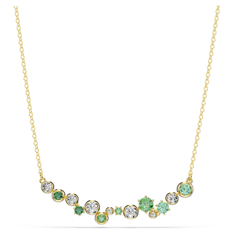 swarovski constella necklace  mixed cuts  green  18k gold finish