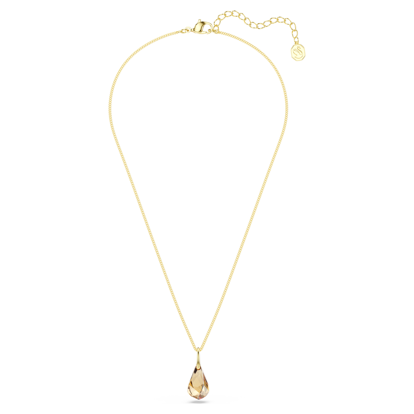 swarovski energic pendant  brown  18k gold finish
