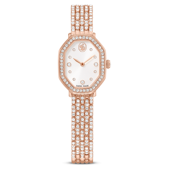 swarovski dextera octagon watch  swiss made  metal bracelet  rose gold tone  rose gold tone finish