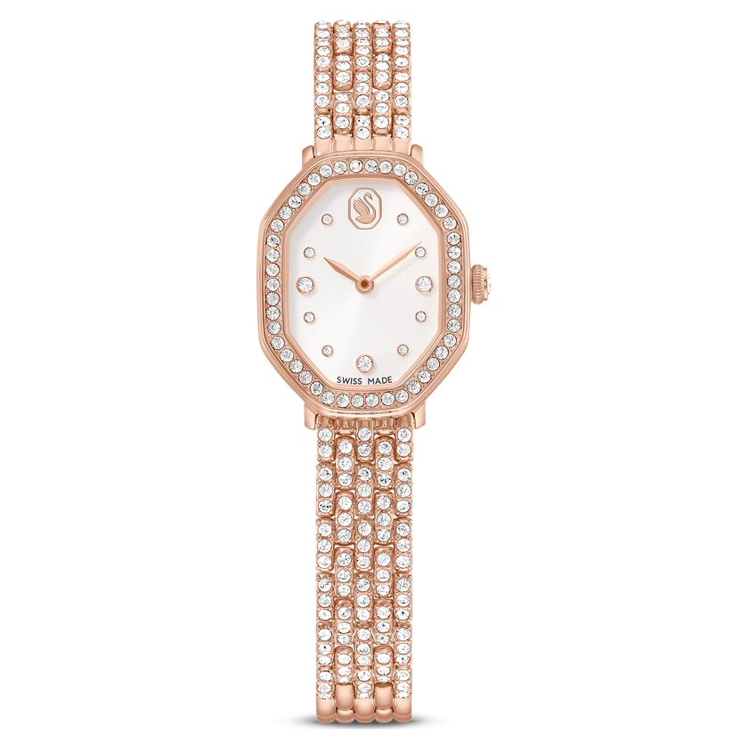 swarovski dextera octagon watch  swiss made  metal bracelet  rose gold tone  rose gold tone finish