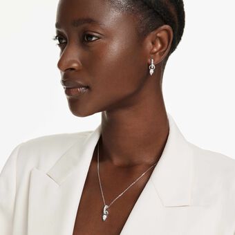 swarovski mesmera set  pear cut  round cut  white  rhodium plated