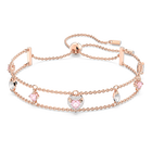 swarovski one bracelet mixed cuts heart pink rose gold tone plated