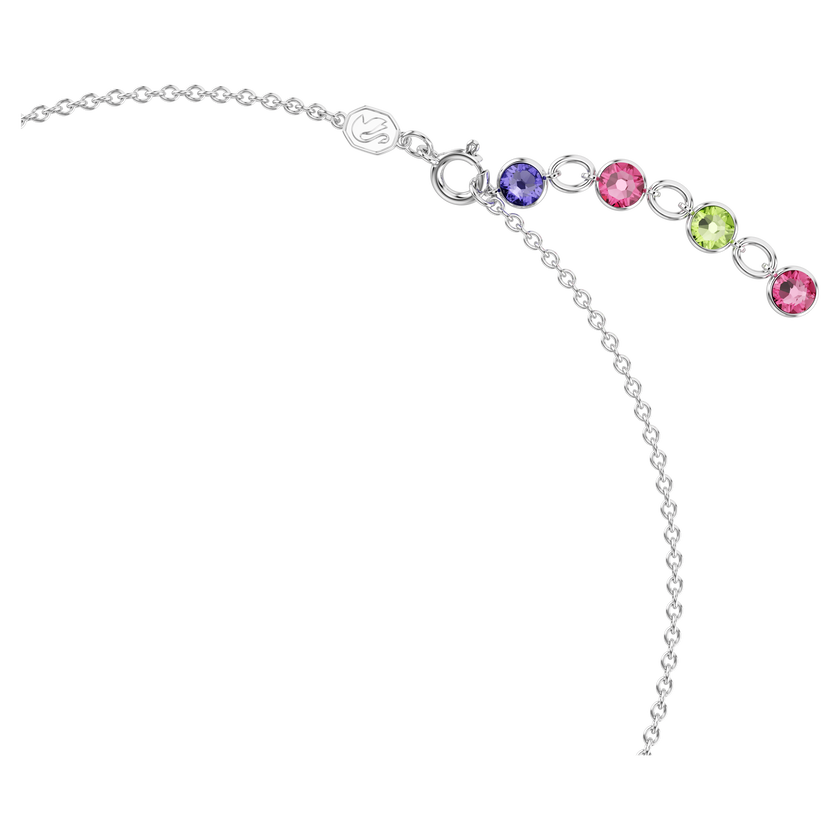 swarovski gema necklace  mixed cuts  multicolored  rhodium plated