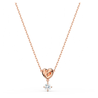 swarovski lifelong heart pendant  white  rose gold tone plated