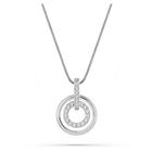 swarovski circle pendant round shape white rhodium plated