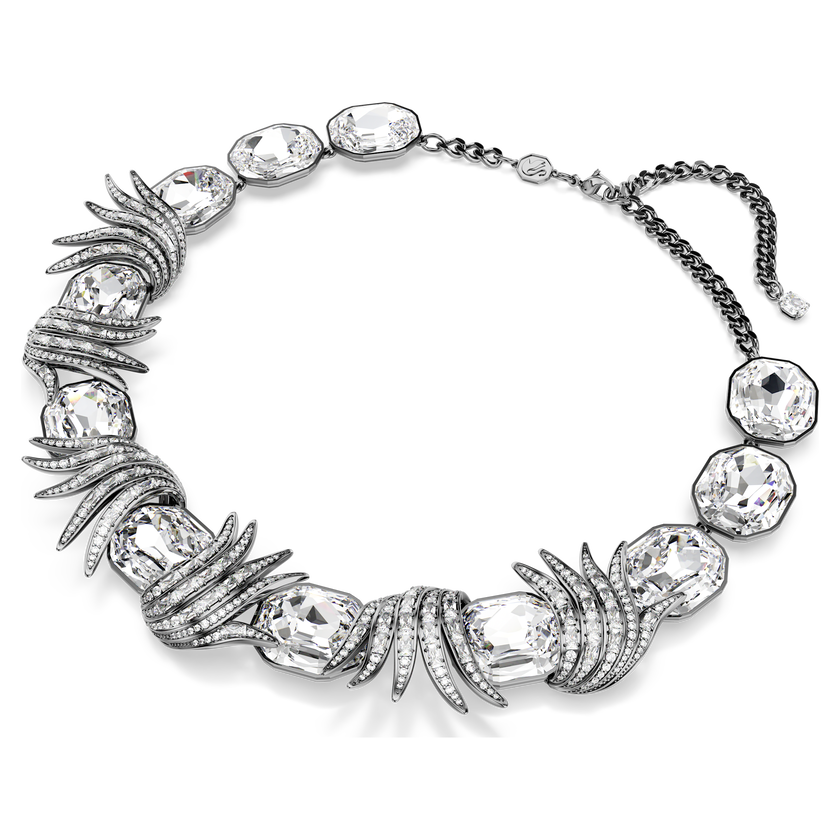 swarovski the vienna collection necklace  feather  white  ruthenium plated