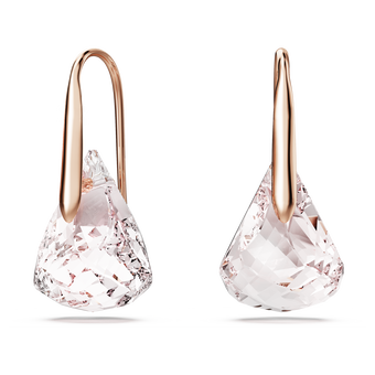 swarovski lunar drop earrings  pink  rose gold tone plated