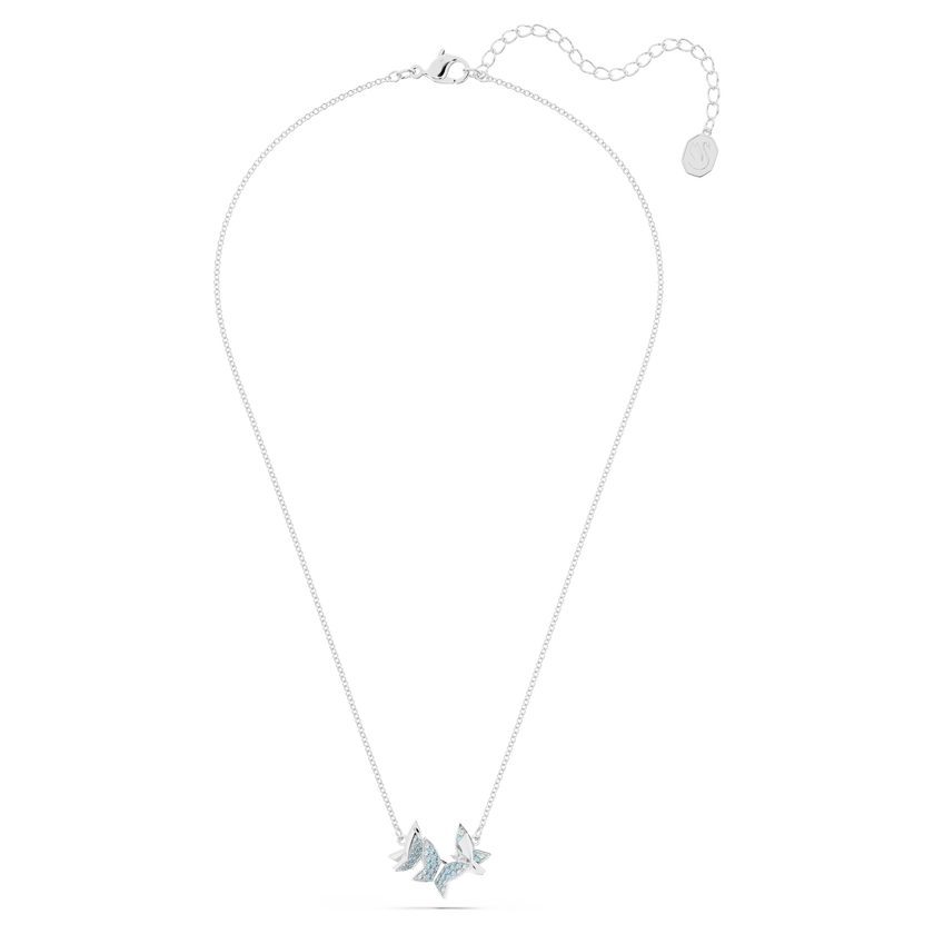 swarovski lilia necklace  butterfly  blue  rhodium plated