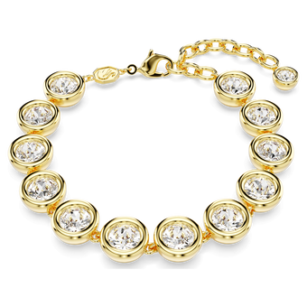 Imber bracelet, Round cut, White, Gold-tone plated swarovski imber bracelet  round cut  white  gold tone plated
