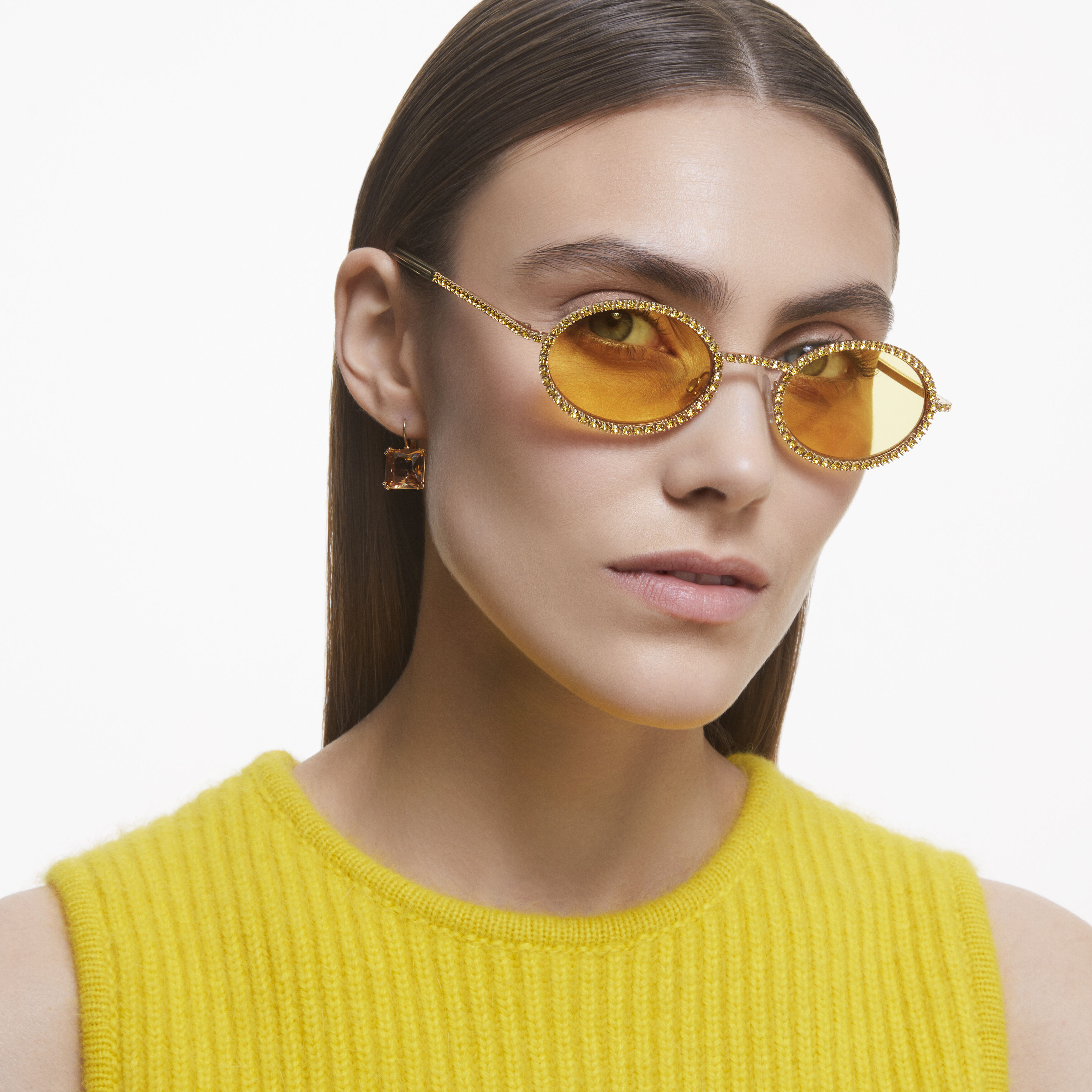 Buy Swarovski Millenia Sunglasses Oval Narrow Yellow