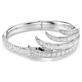swarovski vienna bangle  mixed cuts  swan  white  rhodium plated