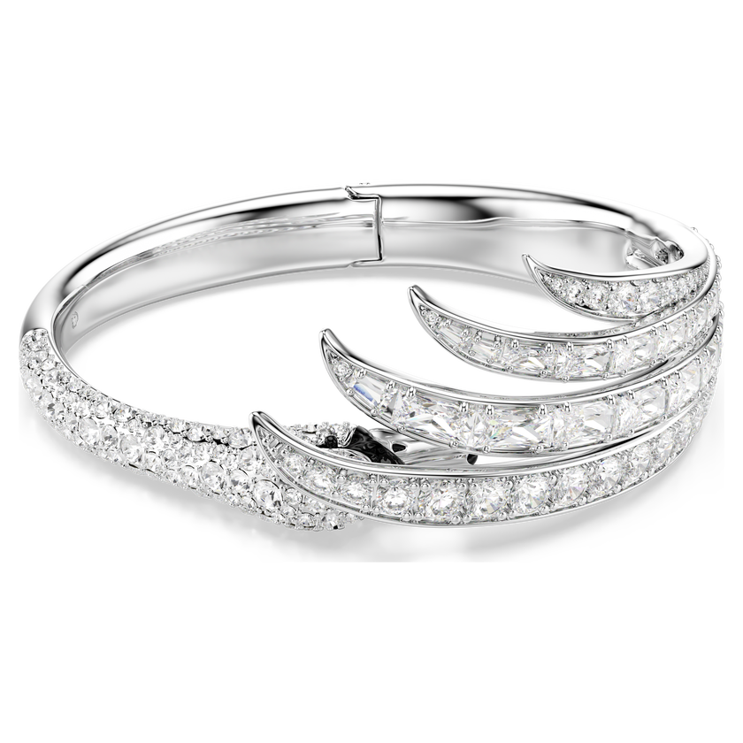 swarovski vienna bangle  mixed cuts  swan  white  rhodium plated