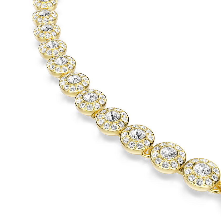 swarovski una angelic necklace  round cut  small  white  gold tone plated