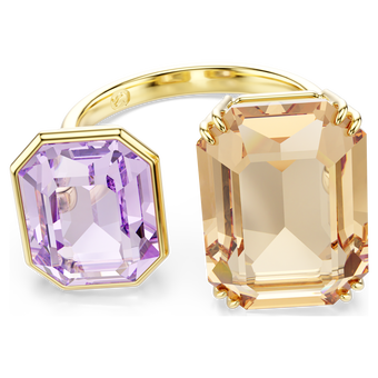 swarovski millenia open ring octagon cut multicolored gold tone plated