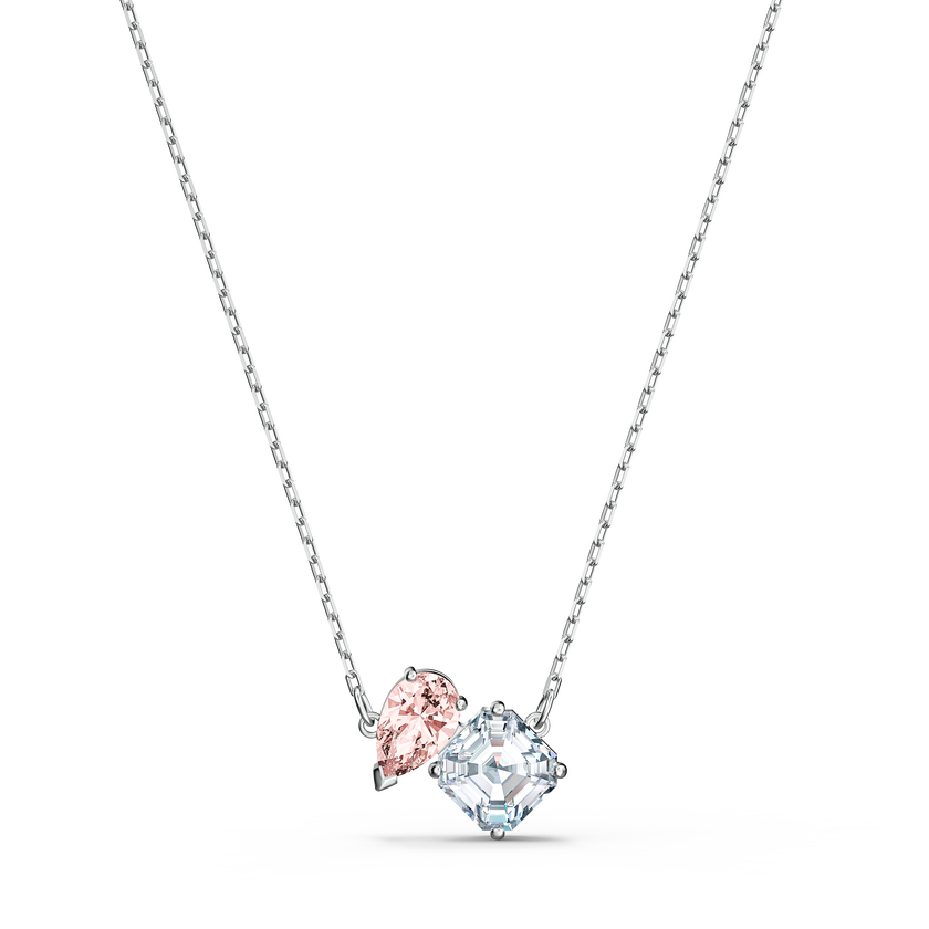 Attract Soul Necklace, Pink, Rhodium plated