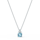 Sparkling pendant, Mixed cuts, Blue, Rhodium plated