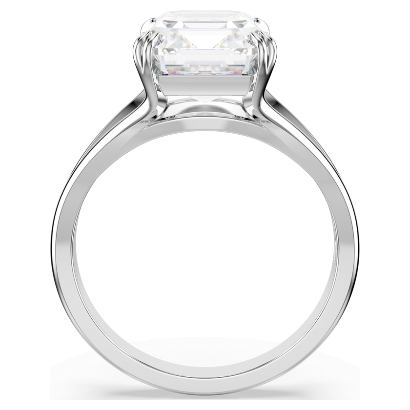 swarovski stilla cocktail ring  octagon cut  white  rhodium plated