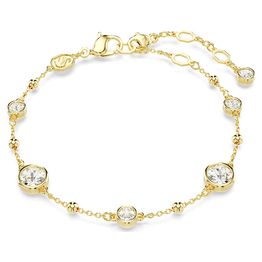 swarovski imber bracelet  round cut  white  gold tone plated