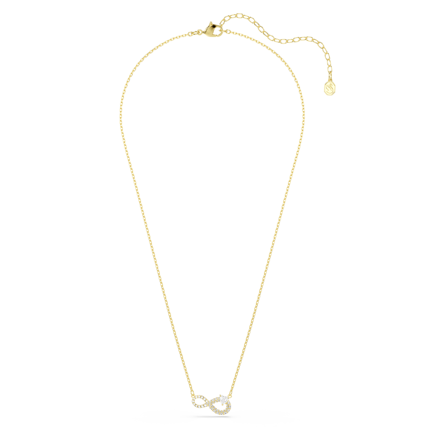swarovski hyperbola necklace  heart cut  pav   infinity  white  gold tone plated