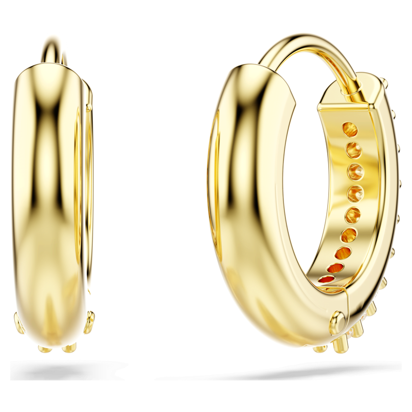 swarovski matrix hoop earrings  round cut  white  gold tone plated