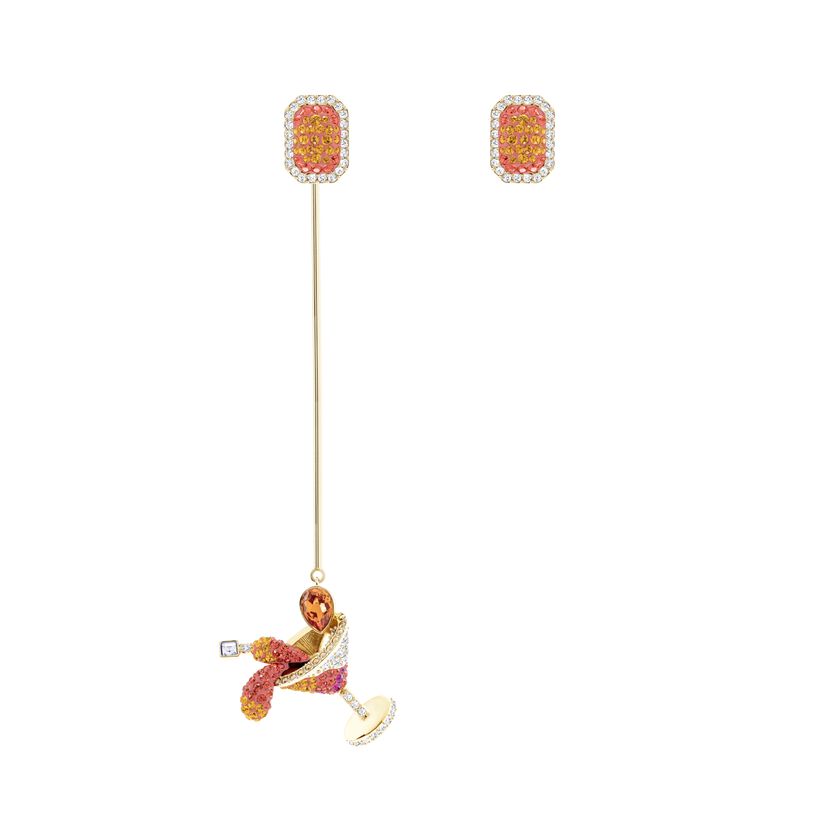 No Regrets Cocktail Pierced Earrings, Multi-colored, Gold plating