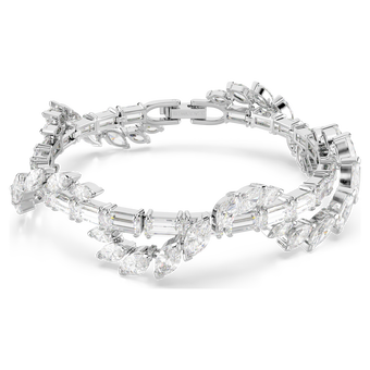 swarovski mesmera bracelet  mixed cuts  white  rhodium plated