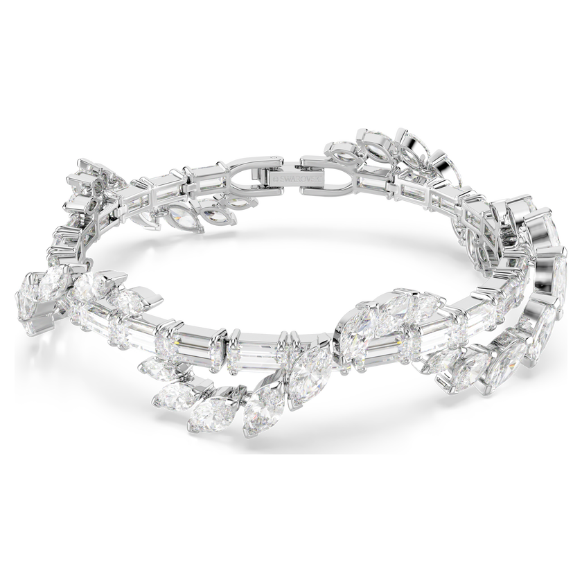swarovski mesmera bracelet  mixed cuts  white  rhodium plated