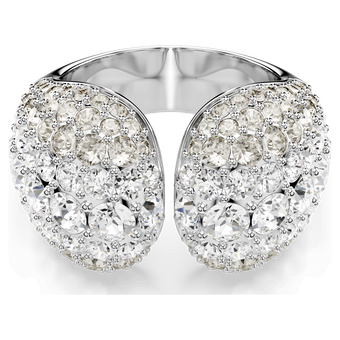 swarovski sublima cocktail ring  round cut  white  rhodium plated