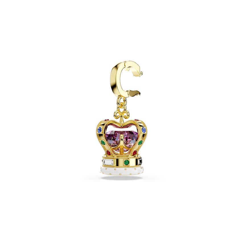 swarovski minions crown charm  mixed cuts  multicolored  gold tone plated
