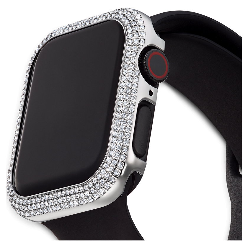 swarovski sparkling case  for apple watch  series 4   5  40 mm  silver tone