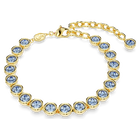 swarovski imber tennis bracelet round cut blue gold tone plated