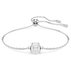 swarovski birthstone bracelet square cut april white rhodium plated