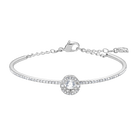 Sparkling Dance Bangle, White, Rhodium plated